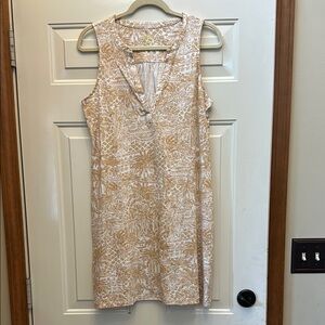 Lily Pulitzer Sleeveless Tan and White Dress Medium NEW